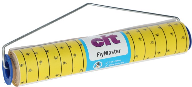 Gelbe Fliegenrolle FlyMaster mit Aufhängung