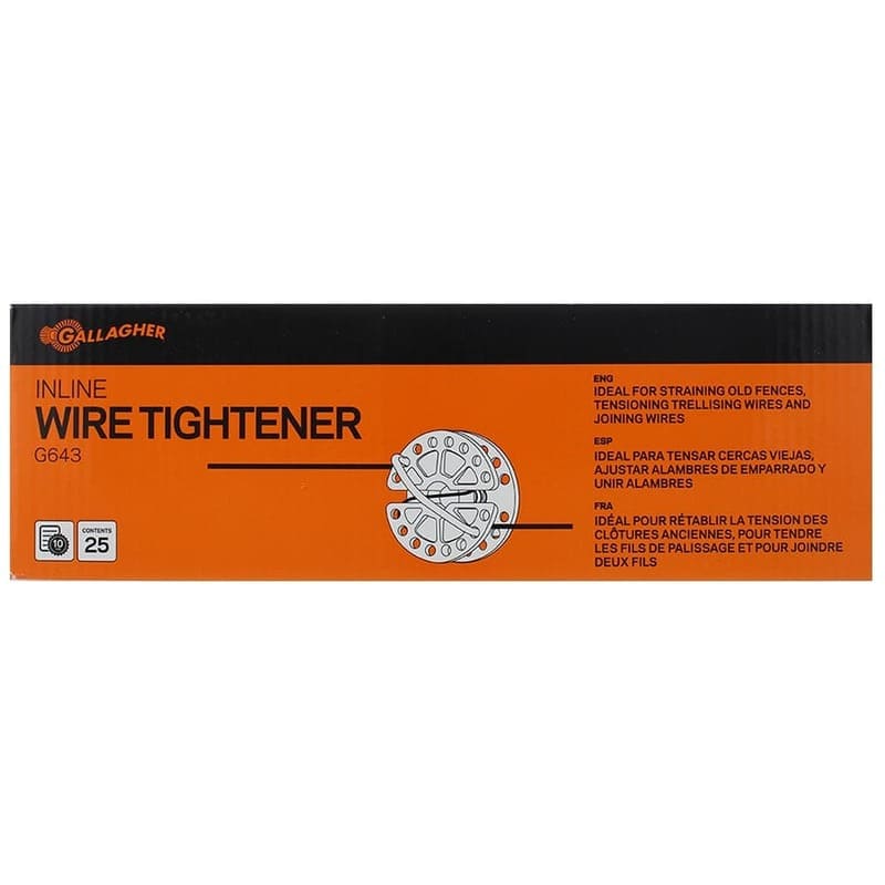 Orange-schwarzes Schild mit Seilspanner