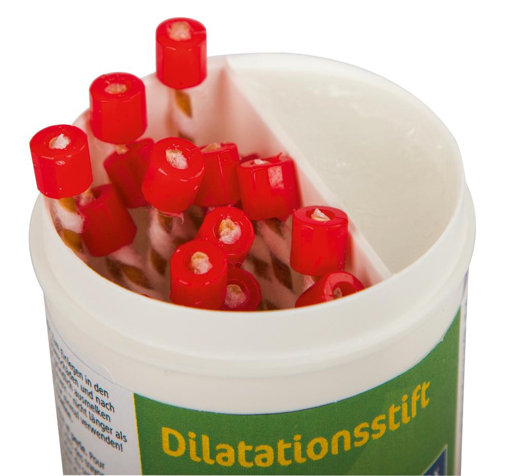 20 Dilatationsstifte im kleinen Eimer