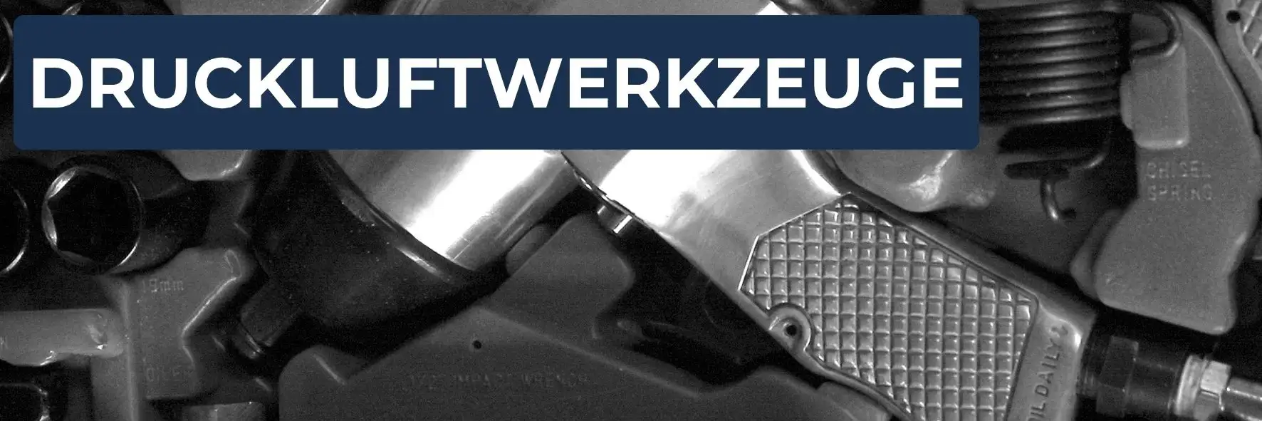 Druckluftwerkzeuge wie Schlagschrauber und Schleifer im Einsatz