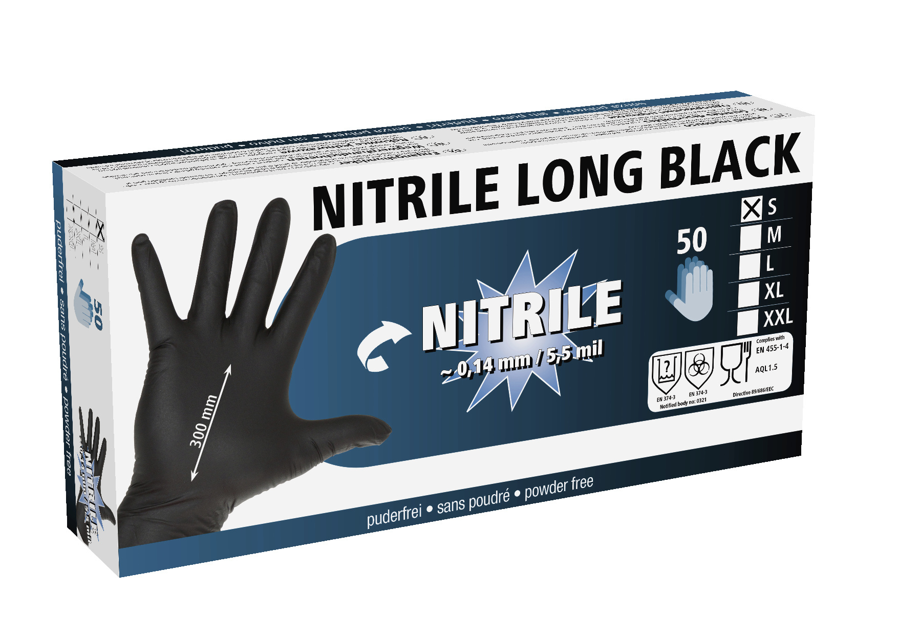 Keron Einmalhandschuhe "Nitrile Long Black" optimal als lange Melkhandschuhe von der Marke Keron