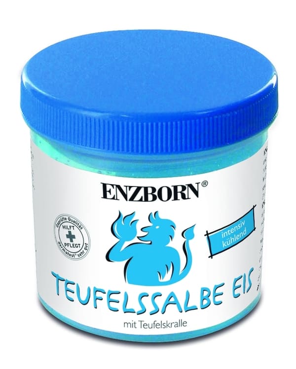 Dose Enzborn Teufelssalbe Eis mit blauem Deckel