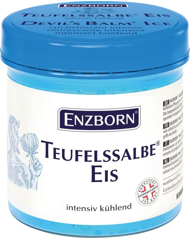 Dose Enzborn Teufelssalbe Eis mit blauem Deckel