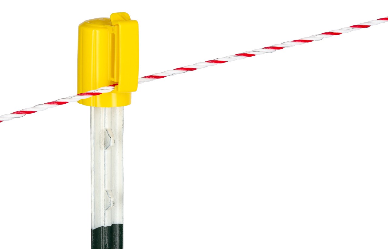 Rot-weiße Litze durch gelben Kopfisolator