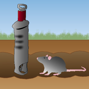 Wühlmausfalle, Feldmausfalle VoleStop - Beispielbild mit Maus