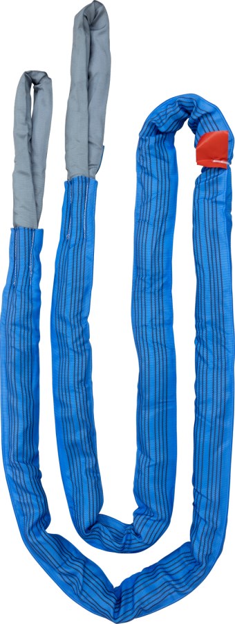 Blaue Abschleppschlinge mit 2 grauen Schlaufen am Ende