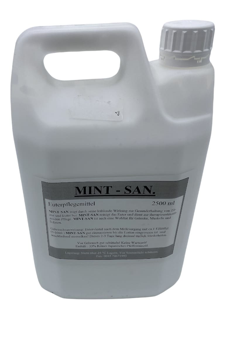 Weisser Kanister mit Mint San