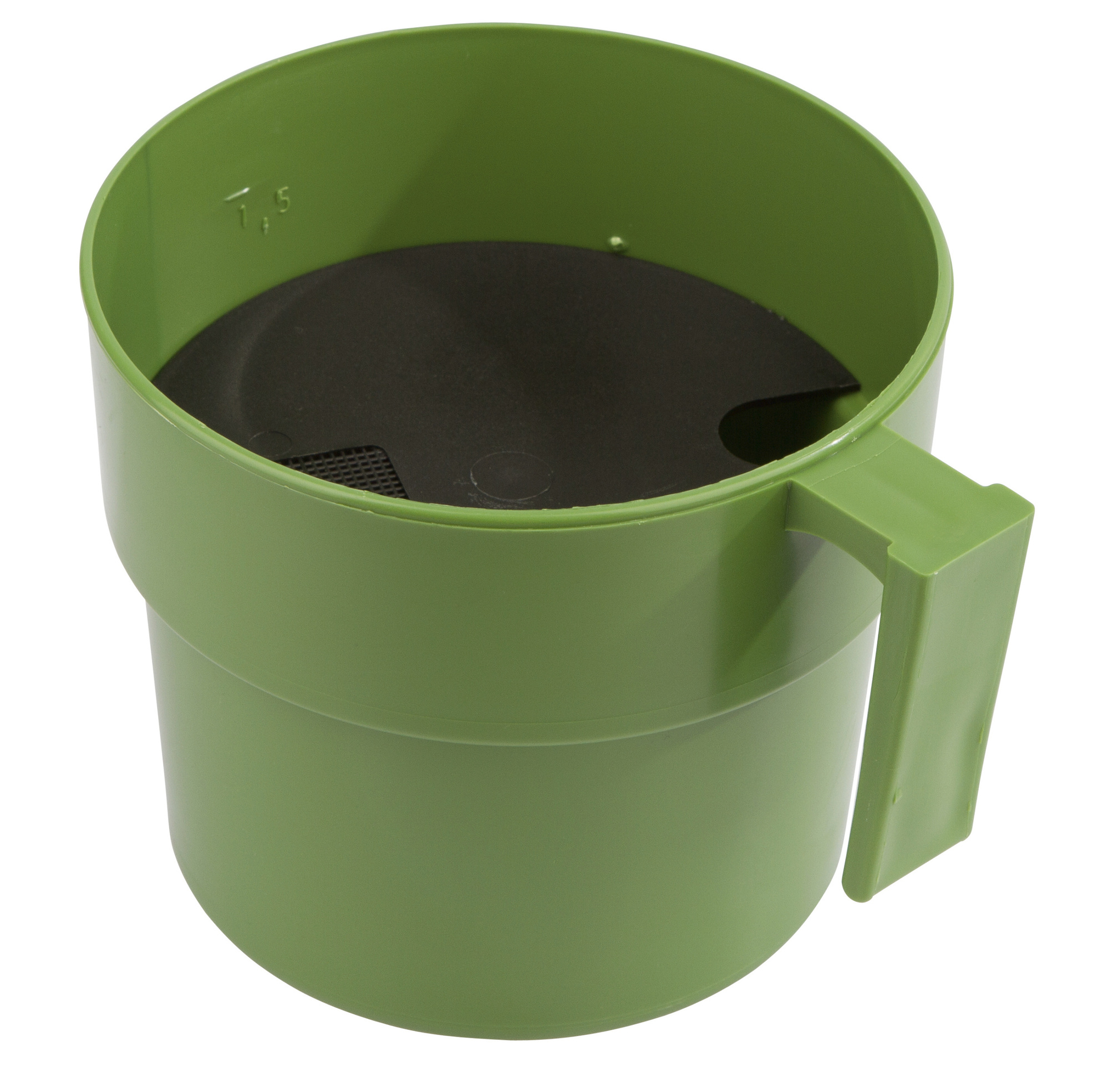 Milchtest Vormelkbecher mit schwarzem Teller