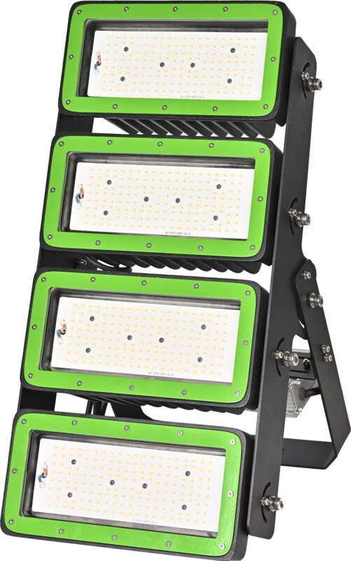 Grün schwarze LED-Leuchte mit 4 Leuchtmodulen