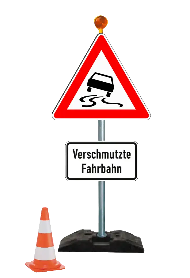 Verkehrszeichen-Set "Schleudergefahr"