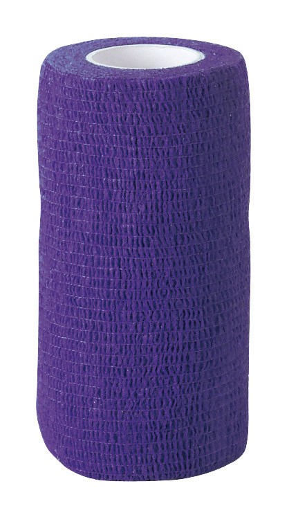 Lila Bandage als Rolle aufgewickelt