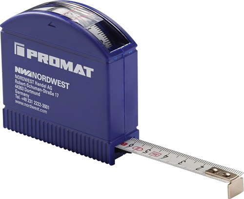 TECWERK Taschenrollbandmaß Länge 3 m Breite 13 mm mm/cm
