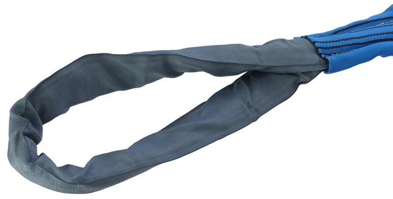 Graue Schlaufe der blauen Abschleppschlinge