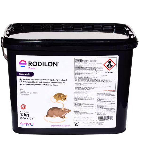 Rodilon Paste Rattengift - 300 x 10 g Portionsbeutel